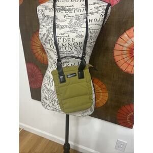 Max Studio Olive Green Nylon Puffer Small Tote W/Adjustable Strap Utility Chic